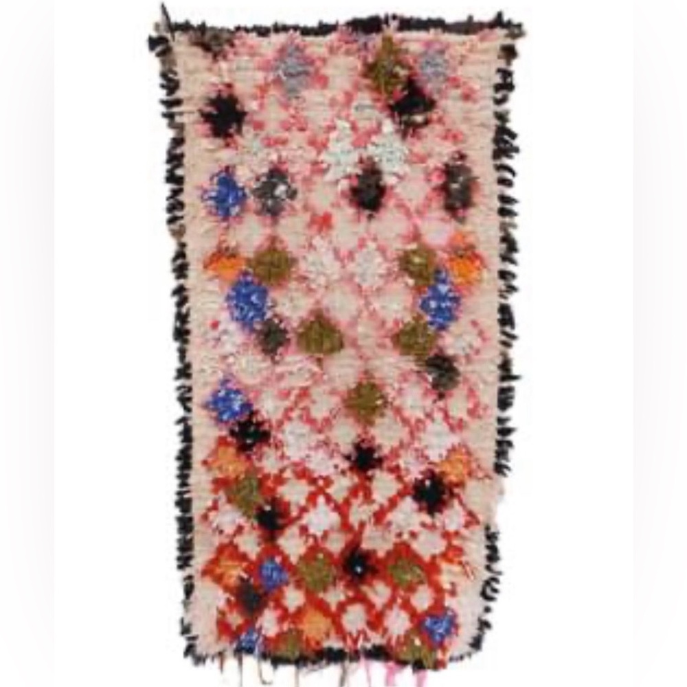 Vintage Moroccan Boucherouite Rag Rug - 2’x5’